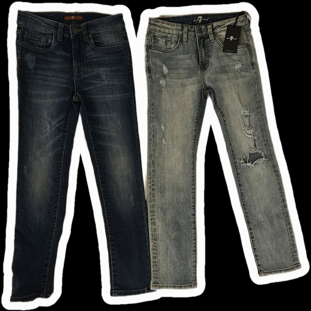 NWT Kids Unisex Designer Jeans Set Of 2  Size 10-12 ~ "7 for all mankind"